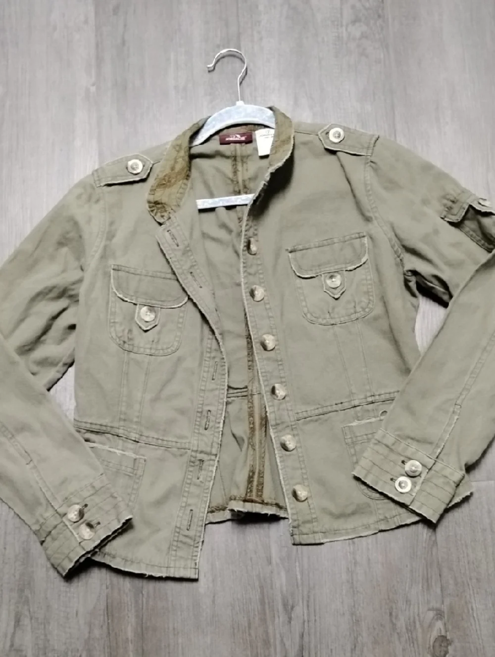 Jordache Olive Utility Jacket with Epaulets - Picture 5 of 12